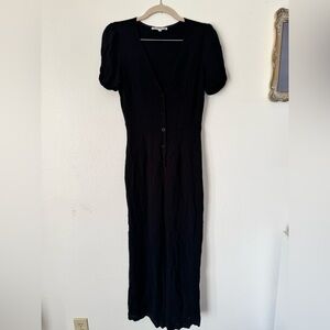 Reformation Black Button-Front One Piece Jumpsuit Womens XS 4